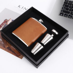 Leather Flask Set