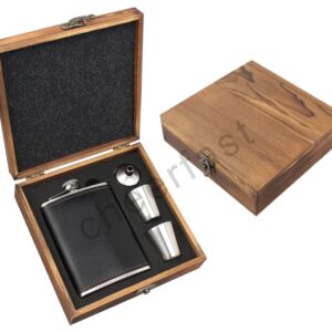 Leather Flask Set
