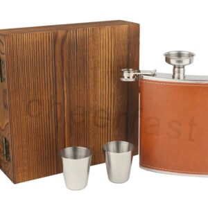 Leather Flask Set
