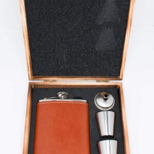 Leather Flask Set